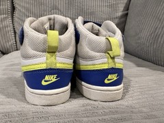 Nike Court Borough Mid Top Sneaker Hook & Loop Blue/White/Yellow 1Y EU32