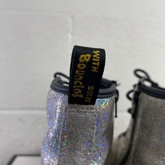 Dr. Martens 1460 J Glitter Silver Ankle Boots Size Zipper Kids Size 3 US/2 UK