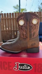 Justin Boots – Kid’s Bowline Pecan/Brown Cowboy Boot – Multiple Sizes – NIB!