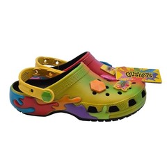 Crocs Gushers Classic Clogs with Jibbitz Charms Kids Size J4 Colorful Shoes