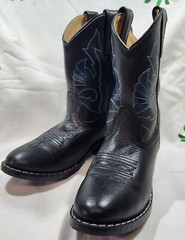 Masterson Boot Co Cowboy RB2001C Black w/White & Blue Stitching Kid’s Sz 12M