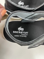 NWT See Kai Run Jaylen Black Dual Strap Water Friendly Sandals Size 12