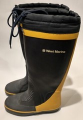 West Marine Lined Rubber Boots With Drawstring Kids Size 3