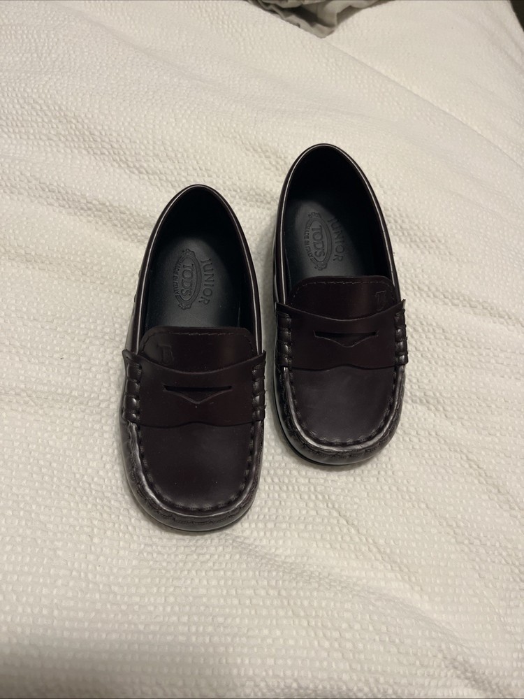 Tod’s Junior Brown Leather Penny Loafer Size 22