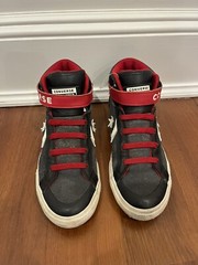 Converse All Star Pro Blaze Strap High Top Youth Boys Kids Sz 4 Black Red White