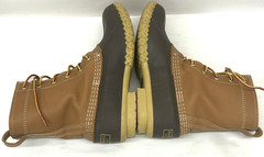 L.L. Bean Duck Boots Waterproof Brown Leather Rubber Lace-Up Unisex Kids 4