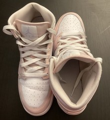 AIR JORDAN 1 Mid – Pink/White/Purple – Kids 7Y