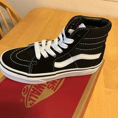 VANS Sk8-Hi Black White Canvas Sneaker Unisex Kids US 12.5 M VN000D5F6BT
