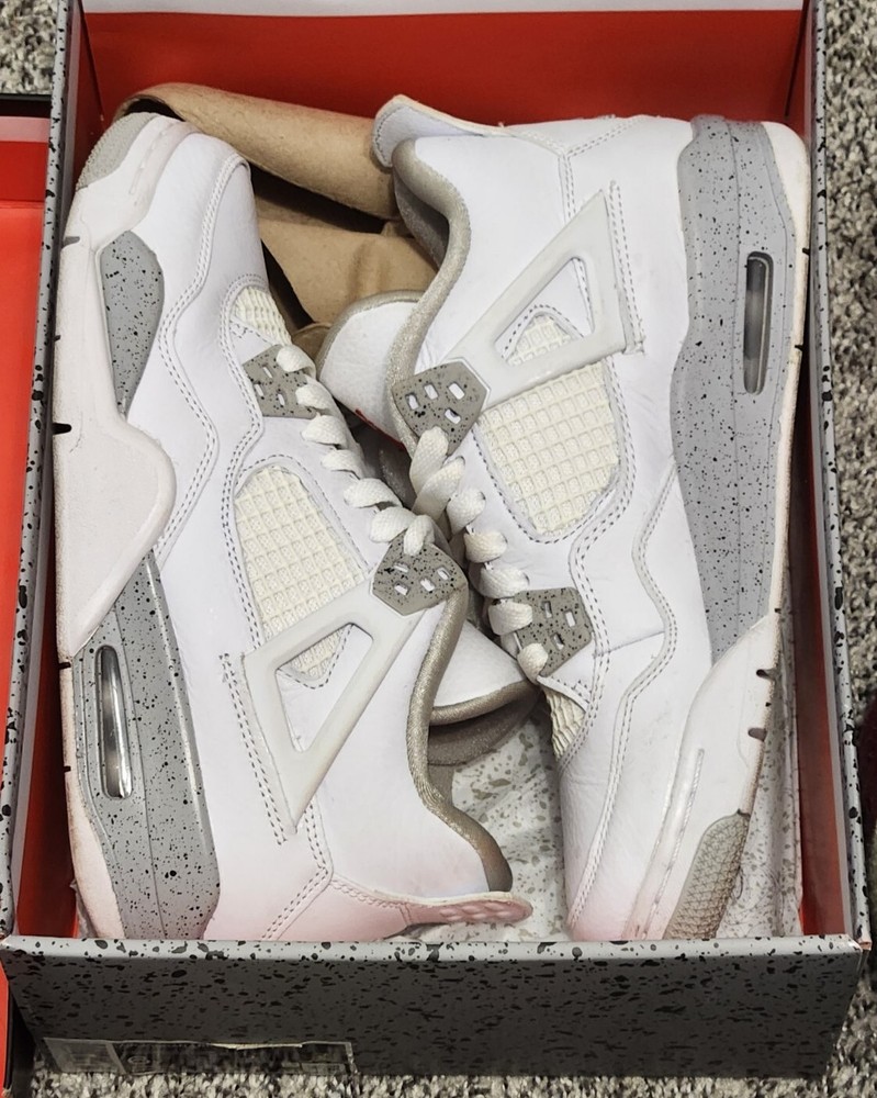 Air Jordan 4 Retro (GS) „2021 White Oreo“ DJ4699 100 Boys Size 6 Excellent Cond