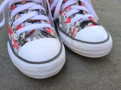 Converse Chuck Taylor High Top Sneaker Jr Youth 2 Dinosaur Gray Orange 671598F