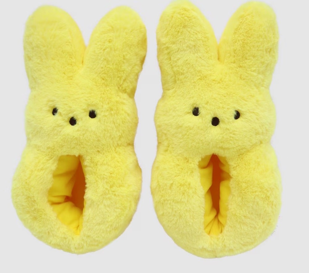 Peeps Marshmallow SLIPPERS Kids Easter Blue Plush Bunny PEEPS sz 13-1 NEW