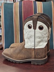 Rocky Kid’s Legacy 32 Square Toe Work Boot Size 4M New Brown and White