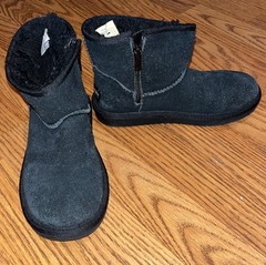 KOOLABURRA by UGG Black Suede Boots Youth Size 1 EU 32.5