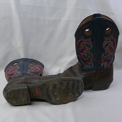Justin Kids Stampede Double Stitched Rawhide Cowboy Boots2520JR Size 6D