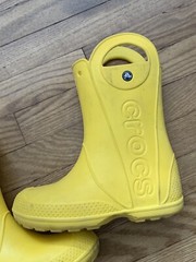 CROCS Child Kids Handle It Rain Boots Size J3 Yellow 12803 Waterproof