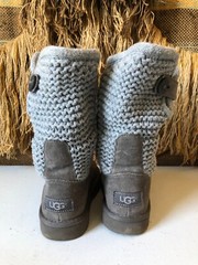 UGG Australia SN 1013859K Darrah Gray Suede Knit Kids Children Boots SIZE 13