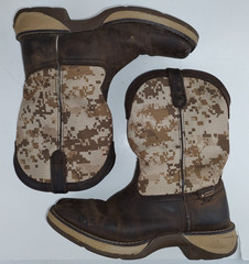 Durango Digital Desert Camo Brown 8″ Kids Western Boots Size 6M NO INSOLES