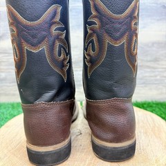 Magellan Outdoors Youth – Size 3 – Brown / Black Square Faux Cowboy Boots 167252