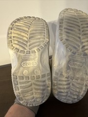 Crocs Grey and Ivory Swirl Classic Clogs Size J1