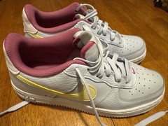 Nike Air Force 1 Pink/citron Tint Size 5.5Y / EUR 38 Good Condition LOOK!!!