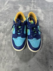 Nike Dunk Low Leather Lace-Up Sneakers Blue/Green/Yellow Colorblock GS US 5Y