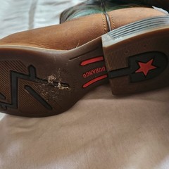 Durango Lil Rebel Pro Kids Western Boots Tan Turquoise Leather Size 5.5M