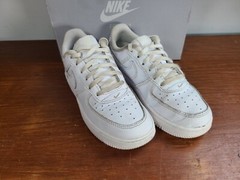 Nike Air Force 1 Lace Up Shoes DH2925-111 Triple White Sneakers Youth Size US 2Y