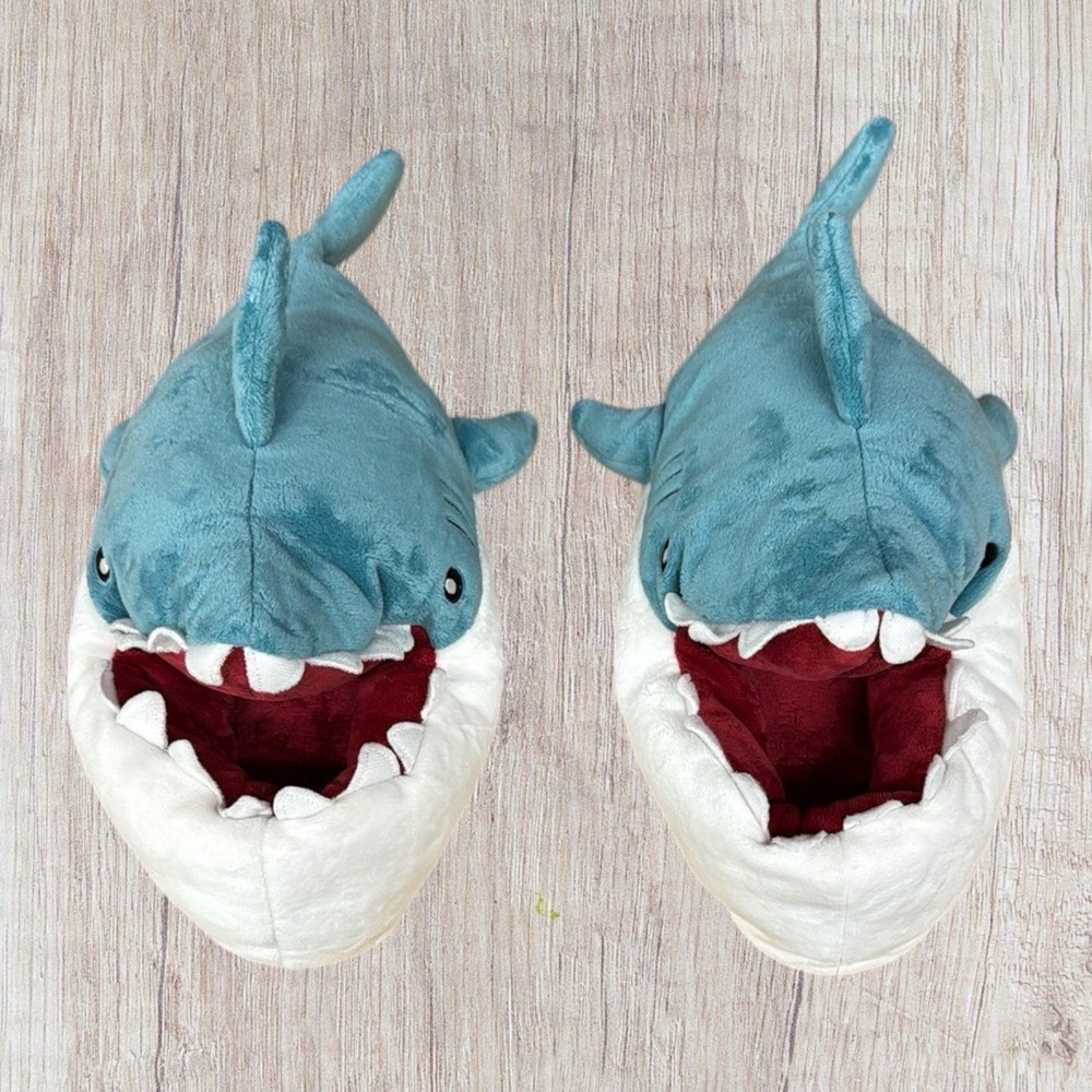 NWOT Cat & Jack Kids‘ Knox Shark Ankle Biter Slippers Blue Size Large L (4/5)