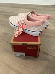 Vans Asher Checkerboard Powder, Pink White Size 6 Youth
