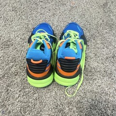PUMA 386904-01 Running System Mesh Sneakers Unisex Kids Blue Neon Green 7C
