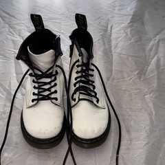 Doc Martins White Lace up Boot Ska Goth Skater Kids Size 9 streetwear