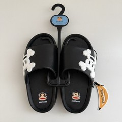 Paul Frank Julius Boy’s Slides Sandals Black Skull Crossbones Small 7 Inches