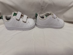 Adidas Baby sz 4 or 4k Stan Smith Comfort Closure Shoes 2 Strap Green White