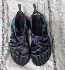 Chaco ZX1 Ecotread Teal Multicolor Performance Sandals Kids Size 5 J180264