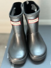 Hunter Original Kids Black Rubber Rain Boots Pull-On Unisex US 5 EU 22