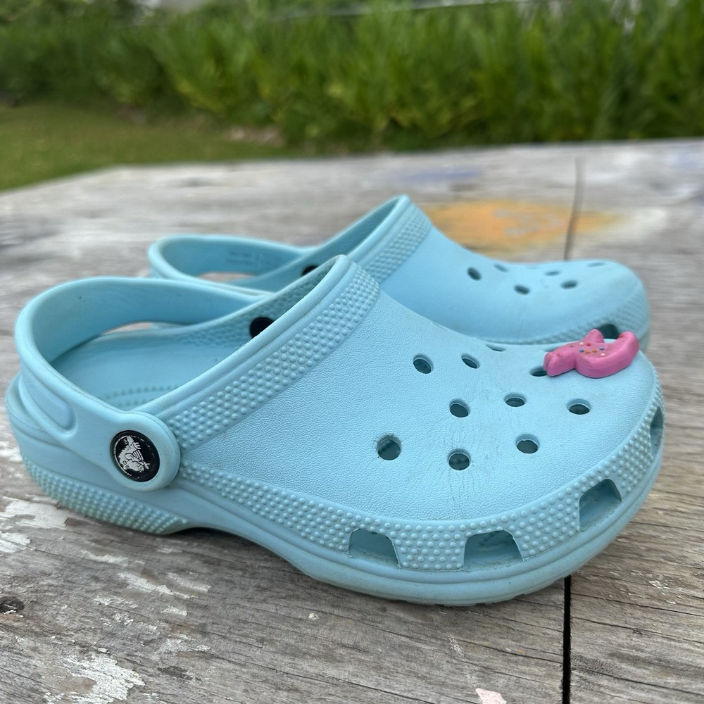 Crocs Classic Clog Light Blue Aqua Size J2 Kids Youth Slip On Shoes