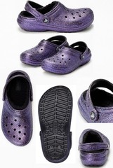 Crocs Classic Clog Space Glitter Lined ✨ 210764-0C4 GLOW IN DARK ✨Kids J2