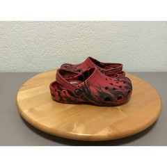 Crocs Kids Classic Marbled Clog Red Black Swirl Slip On Shoes Size C9