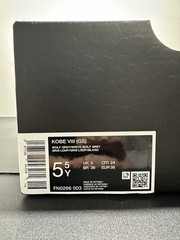 Nike Kobe VIII 8 GS WOLF GREY White Sneaker 2024 FN0266 003 Size 5.5Y