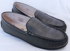 Black leather Moc Moccasins Footmates „Brooklyn“ Youth size 4 Medium