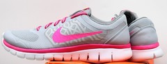 Nike FLEX 2015 RN (GS) GREY/PINK Sneaker Size 7 GIRLS NEW W BOX FREE SHIPPING