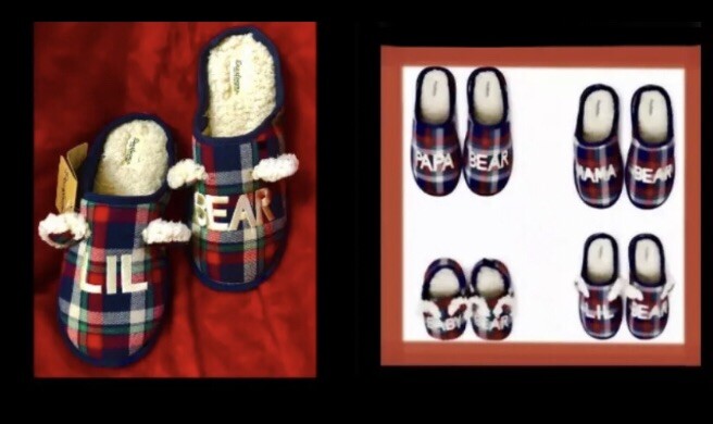 Dearfoams Memory Foam LIL’ BEAR slippers Fur Lined UNISEX: kids 2-3,8.75” length
