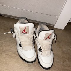 Jordan Air Jordan 4 Retro GS Sneaker White Gray Black Red 5.5Y IB4171-100
