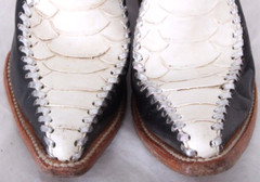Donaldo Snakeskin Pointed Toe Thick Stitched Black Cowboy Western Boots Kid’s 11