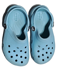 Crocs Classic Light Blue Slip on Clogs With Strap, Sz C 11 outdoor style casual