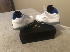 Nike Air Jordan 5 Retro (PS) Stealth 2.0 White/Hyper Royal 440889-140 Size 2Y
