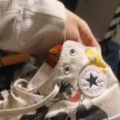 Converse Chuck Taylor All Star Looney Tunes Tweety Sylvester High Top Shoes Whi…
