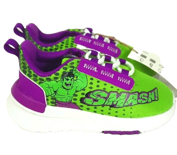 Adidas Kid Racer T21 Marvel Superhero I Toddler Shoes Size 5.5 K Green Purple