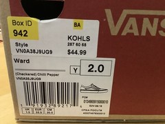 NIB VANS WARD CHECKERED CHILLI PEPPER WHITE VK1 JUNIOR Sz 2Y/ EUR 32.5