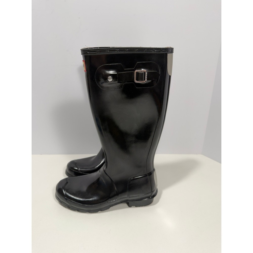 Hunter Original Kids Gloss Black Tall Rain Boots US 4B/5G JFT6000RGL